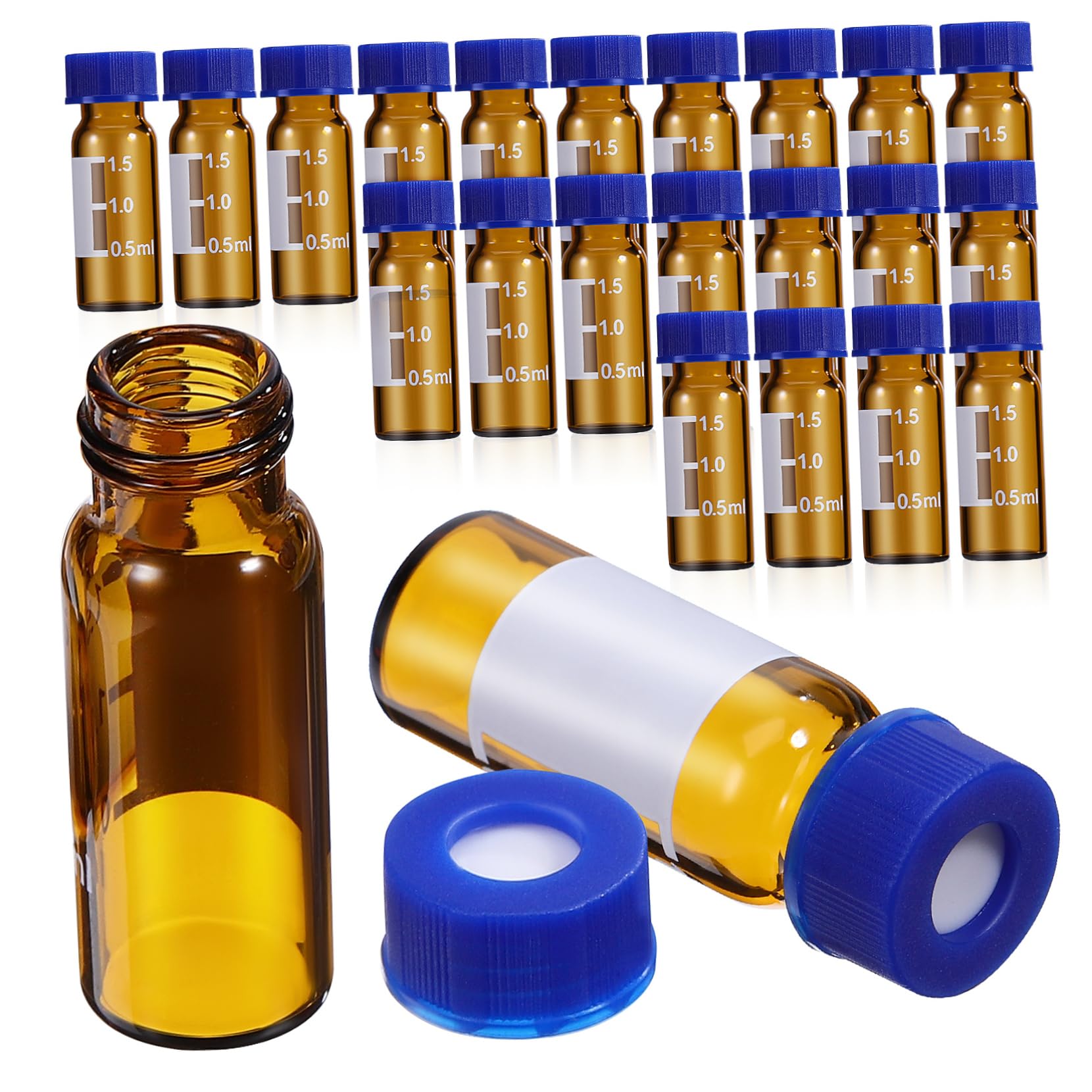 ULTECHNOVO 400piezas Frascos De Vidrio Tapa Pequeños Para Muestreo Con Diseño Graduado y Sellado Seguro Para Almacenamiento De Muestras Laboratorio