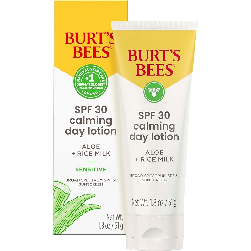Loção facial Burt's Bees com FPS 30, aloe vera e leite de arroz, 50 mL