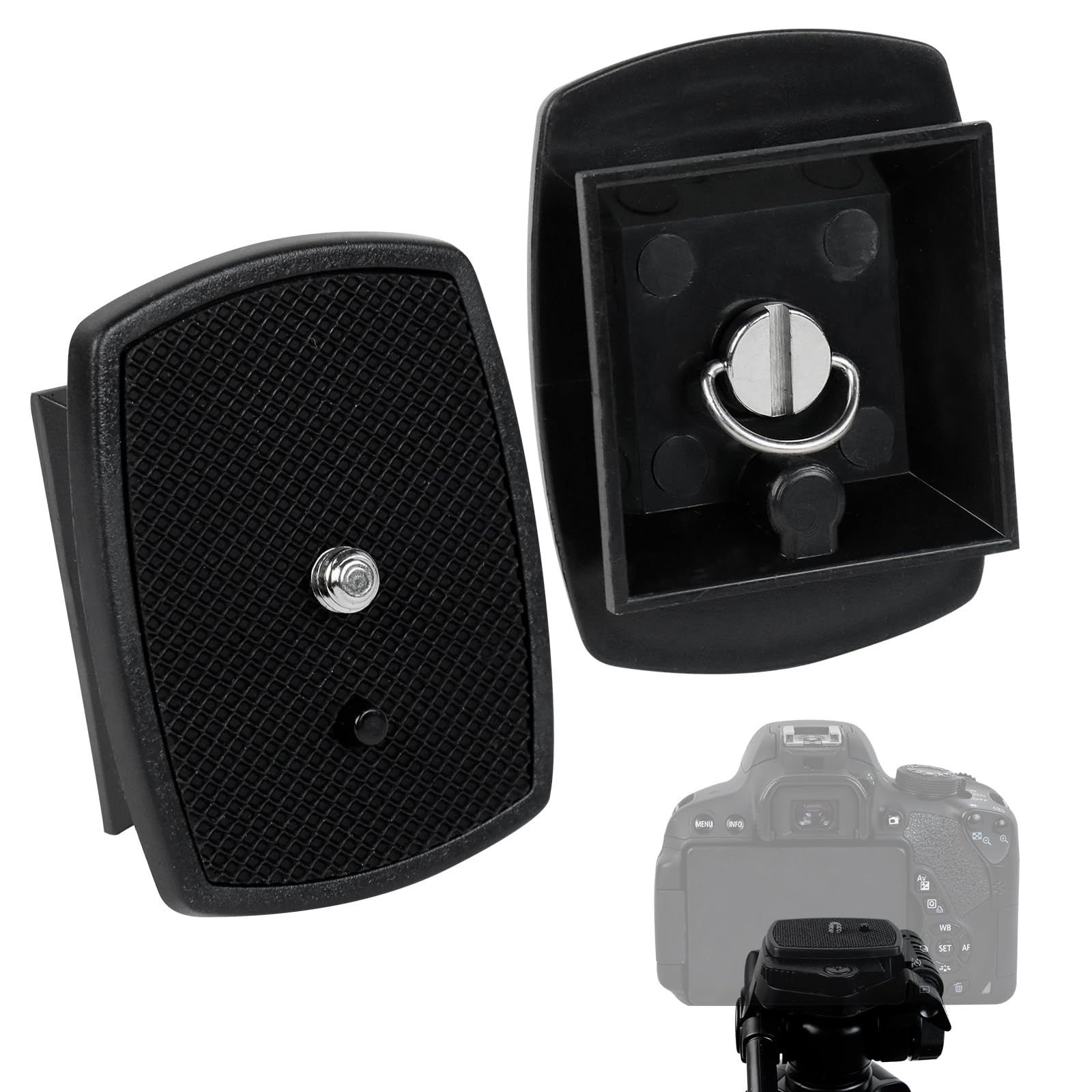 2 Piastre A Sgancio Rapido Per Treppiedi Fotocamera - Universali, Antiscivolo, Nero, Compatibili Con YUNTENG E Altri Modelli - Foto 5
