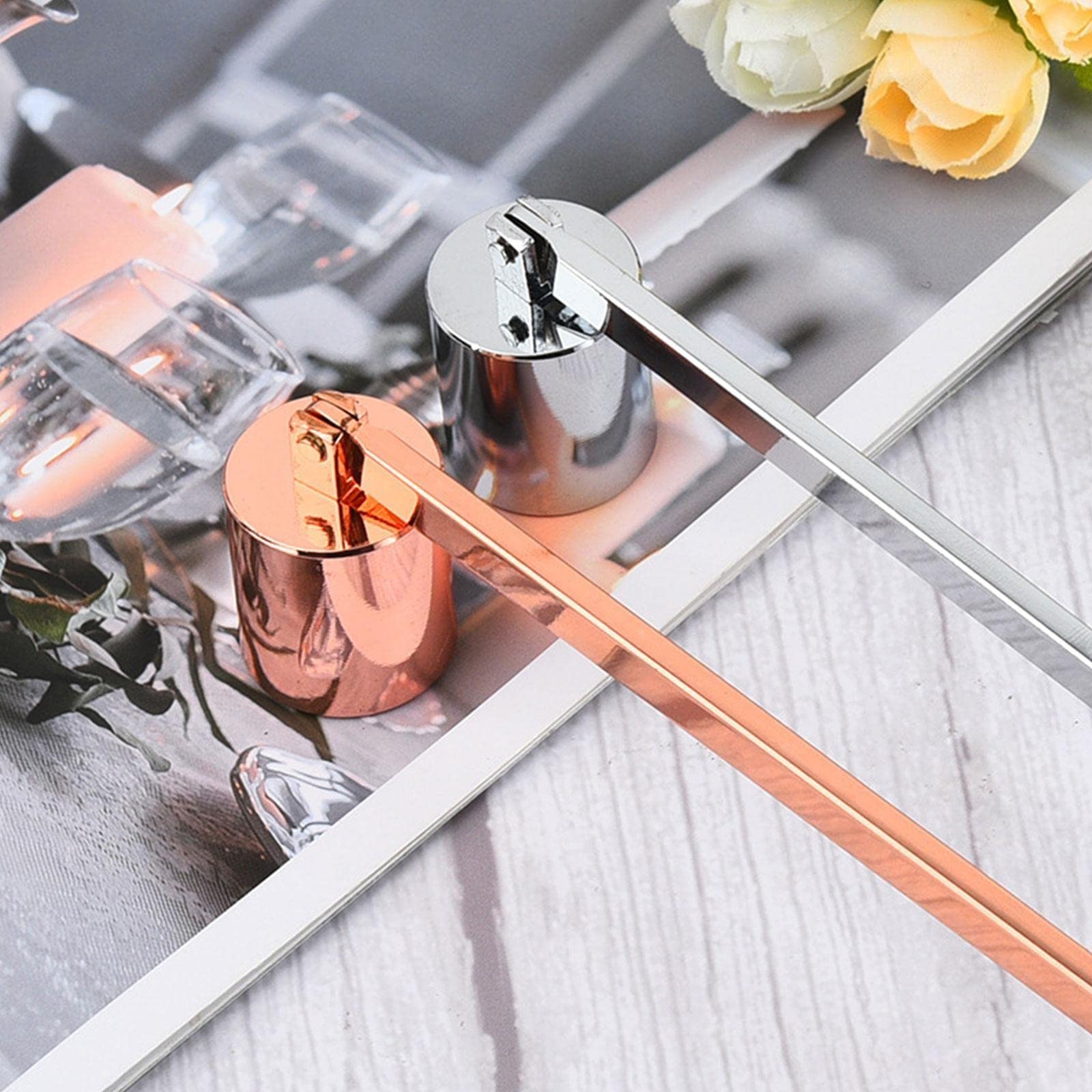 Éteignoir à Bougie Cloche Acier Métal Vieilli Façon étain, Tête Pivotante