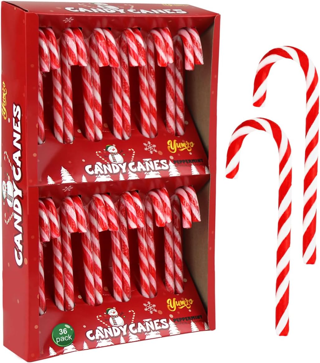 Brach's Red Hots Cinnamon Flavored Candy Canes, 12 Count, 6 Oz Hard Candy