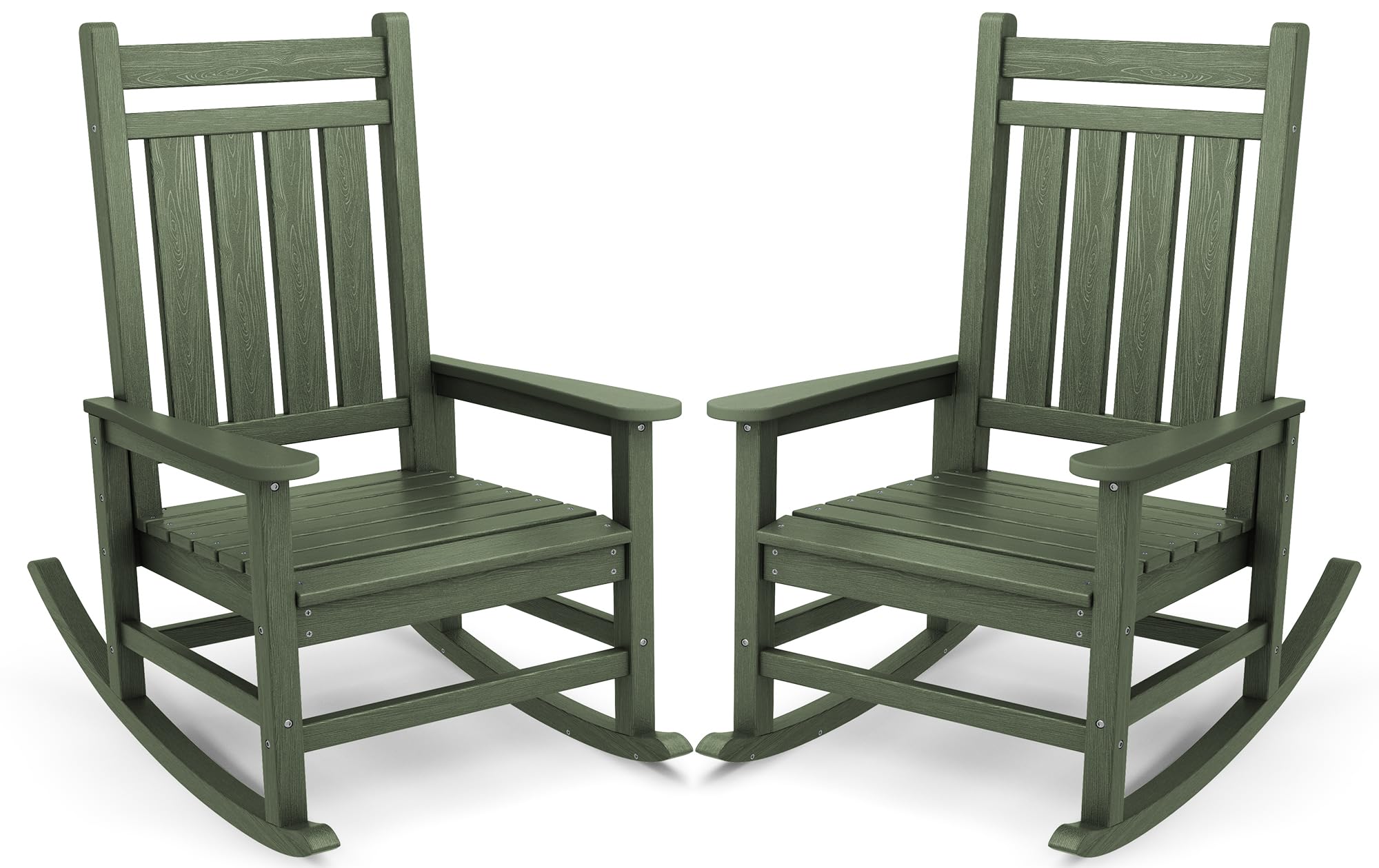 SERWALL Outdoor Rocking Chair for Adults, Avocado Green
