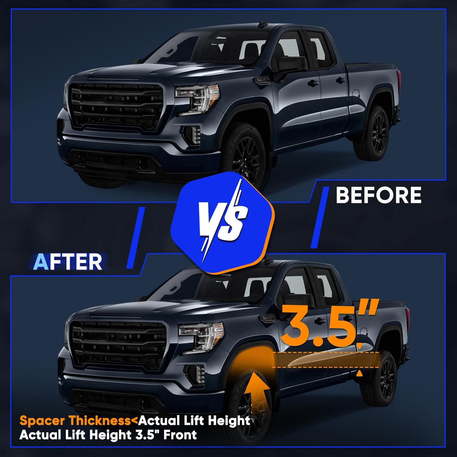 ECCPP 3.5" Front Leveling Kit for 2005-2024 for Ford for F250 / for F350 Super Duty Coil Spring Lift Spacers 4WD