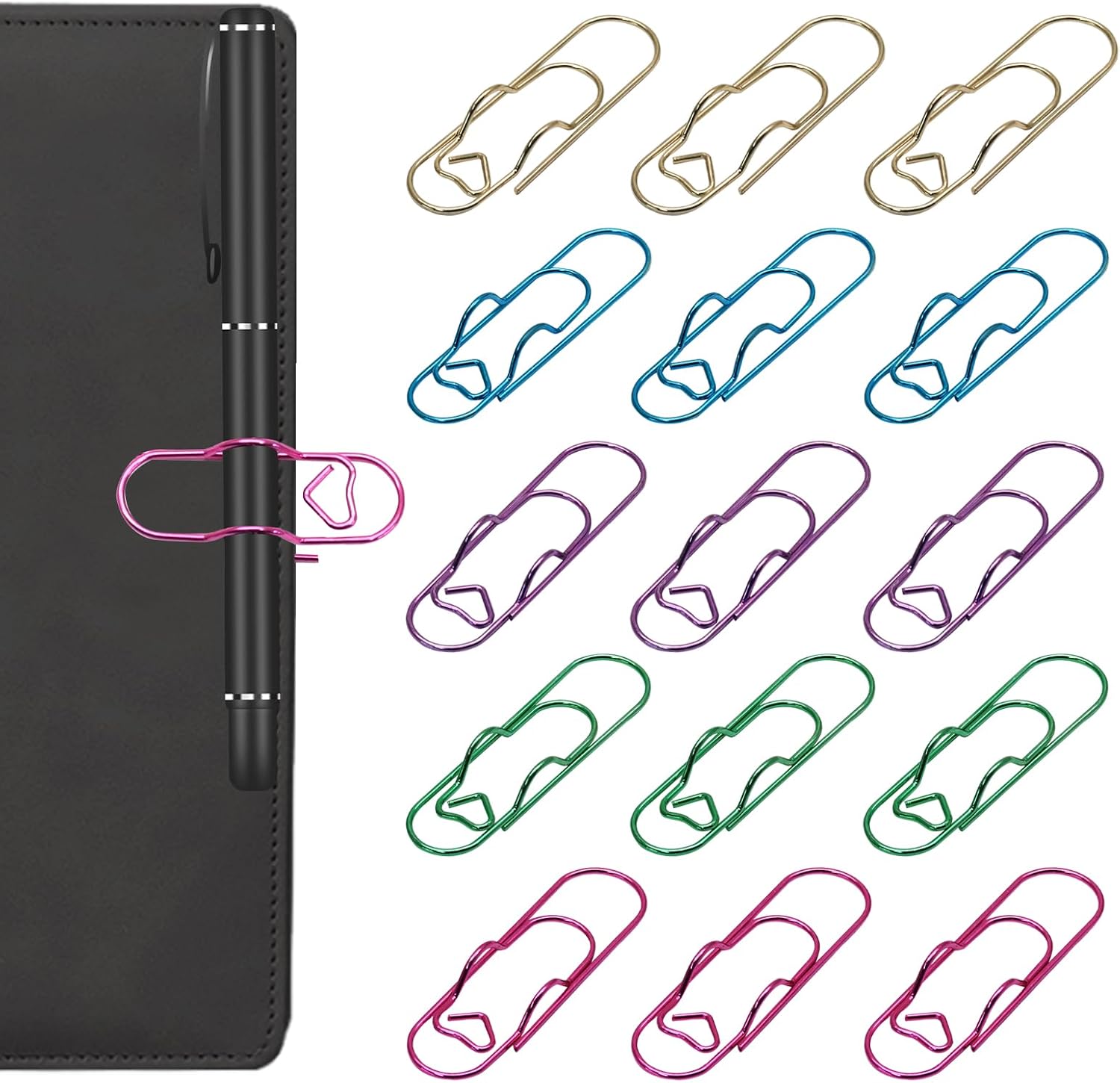 15 Pcs Metal Pen Clip, Colorful