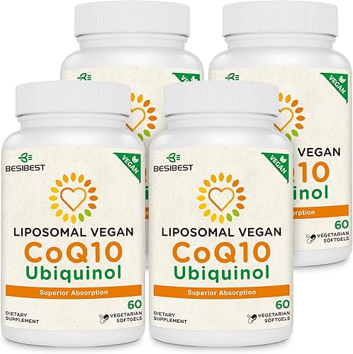 1000 mg liposomal CoQ10 Ubiquinol, 240 cápsulas blandas veganas, suplemento de ubiquinol CoQ10 de alta absorción, forma antioxidante activa de la disponible en Yaxa Colombia