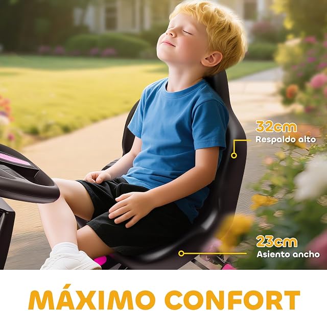 Foto 6 de 8 de AIYAPLAY Kart Pedales para Niños de 3-6 Años con Embrague Automático Rosa