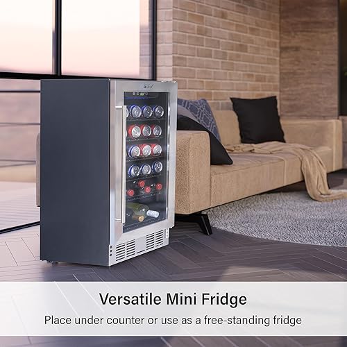 Miniatura 6 de Deco Chef Enfriador de bebidas bajo encimera de 15 pulgadas para cerveza, vino, refrescos y capacidad de 115 latas, control digital de temperatura
