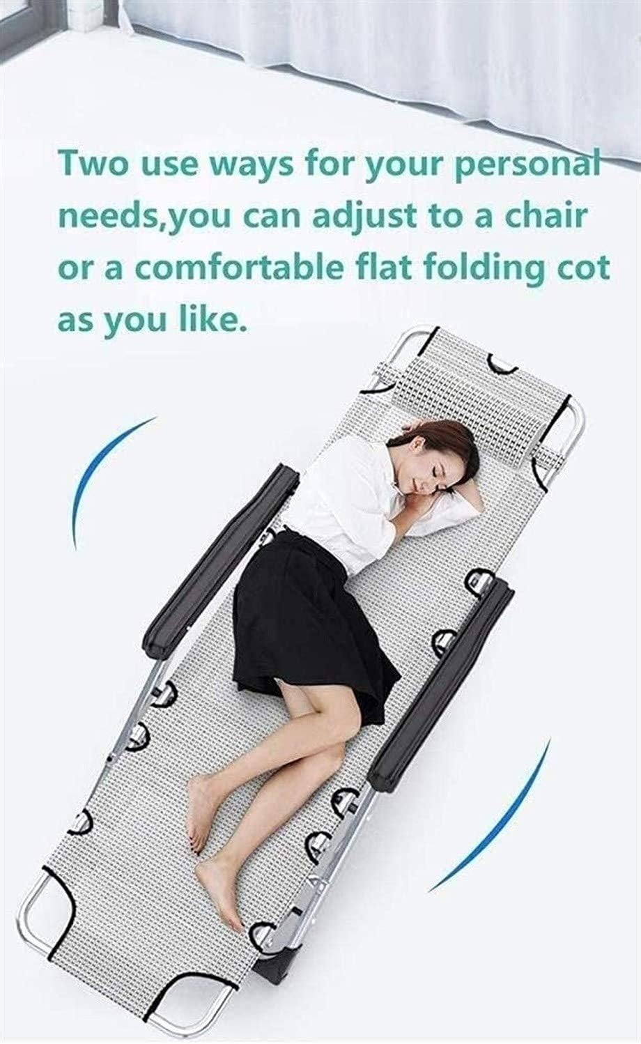 JATIBOSH Patio Lounge Chairs, Sun Lounger Chair Recliner Nap Folding Recliner Office Lunch Rest Chair Outdoor Leisure Home Beach Chair Afternoon Rest Chair Garden Furniture