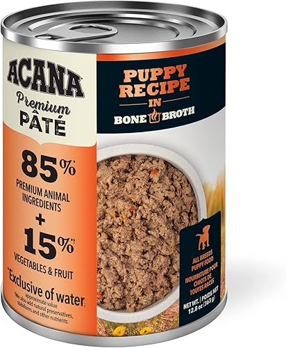 Miniatura 2 de ACANA Paté Premium en Caldo de Hueso, Alimento Húmedo para Perros sin Granos, Receta para Cachorros, Latas de 12.8 onzas (12 Unidades)