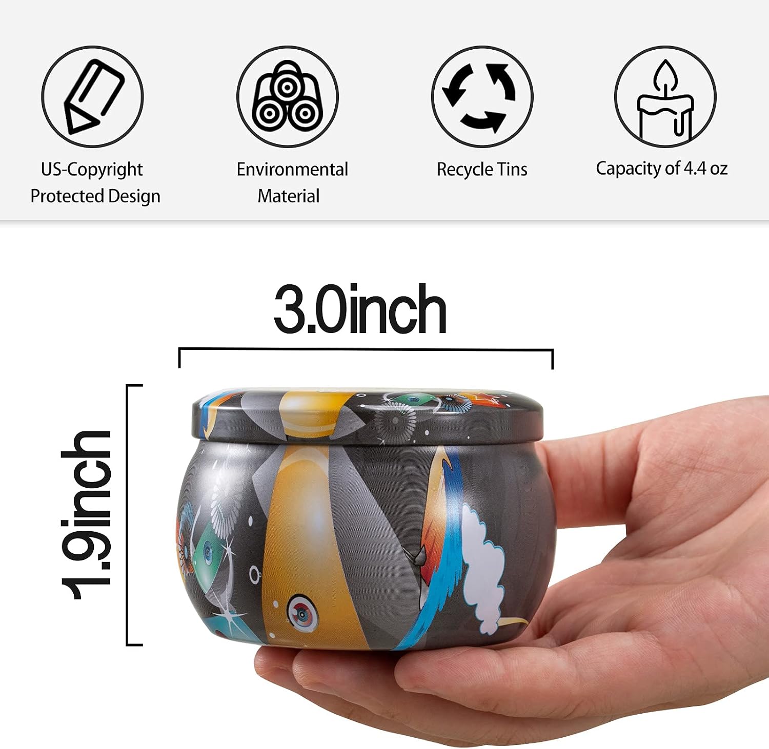 opeshar 24 PCS DIY Candle Tins Craft Tools, Round Containers with Slip-On Lids for Party Favors, Candle Making, Spices, Gifts