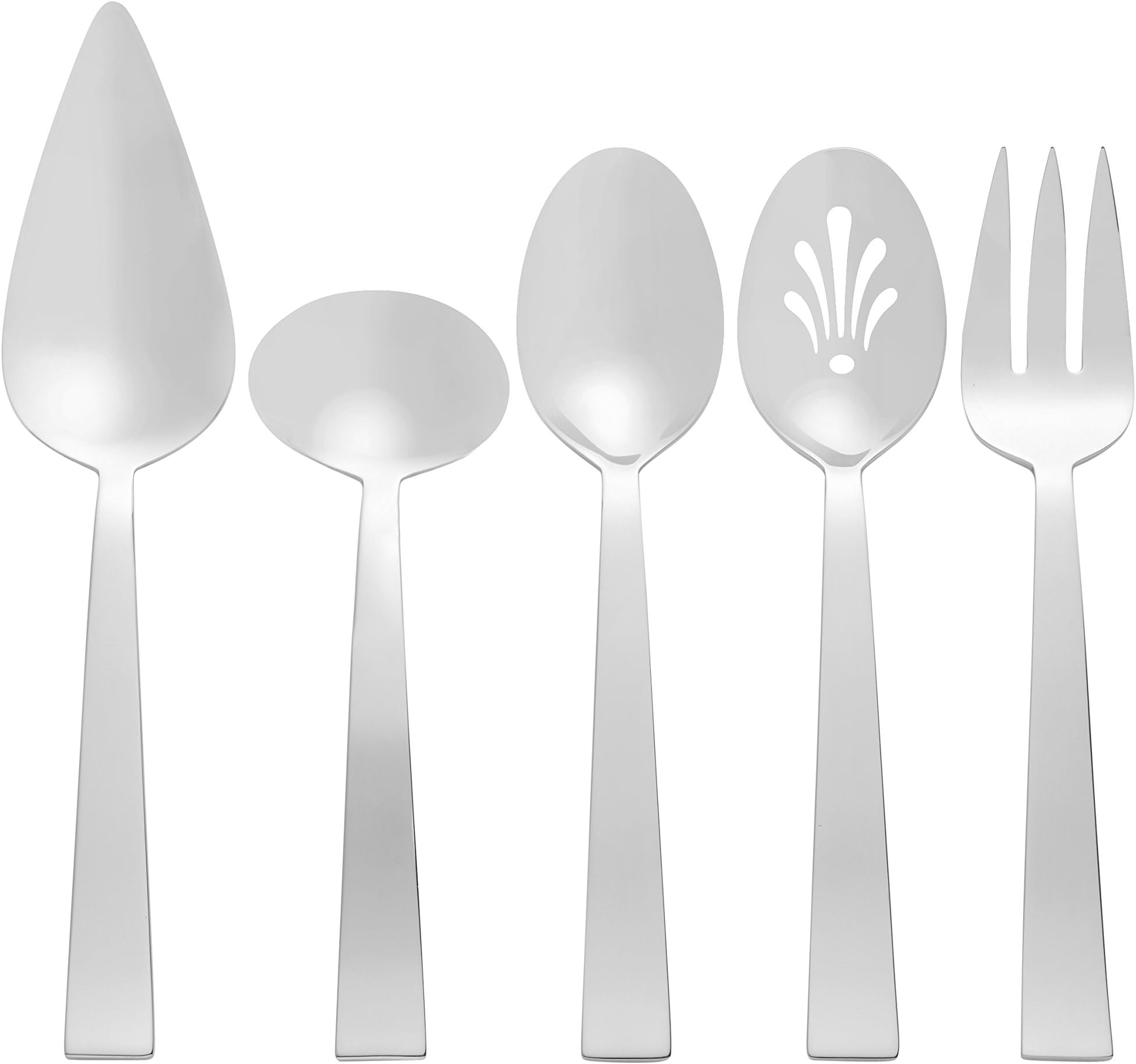 Vera Wang by Wedgwood Vera Bande 5 Piece Serving Set, Silver