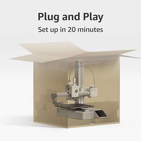 Bambu Lab A1 mini 3D Printer + LED Lamp Kit, Set Up in 20 Mins, High Speed & Precision, Full-Auto Calibration & Active Flow Rate Compensation, 48 dB Quiet FDM 3D Printers