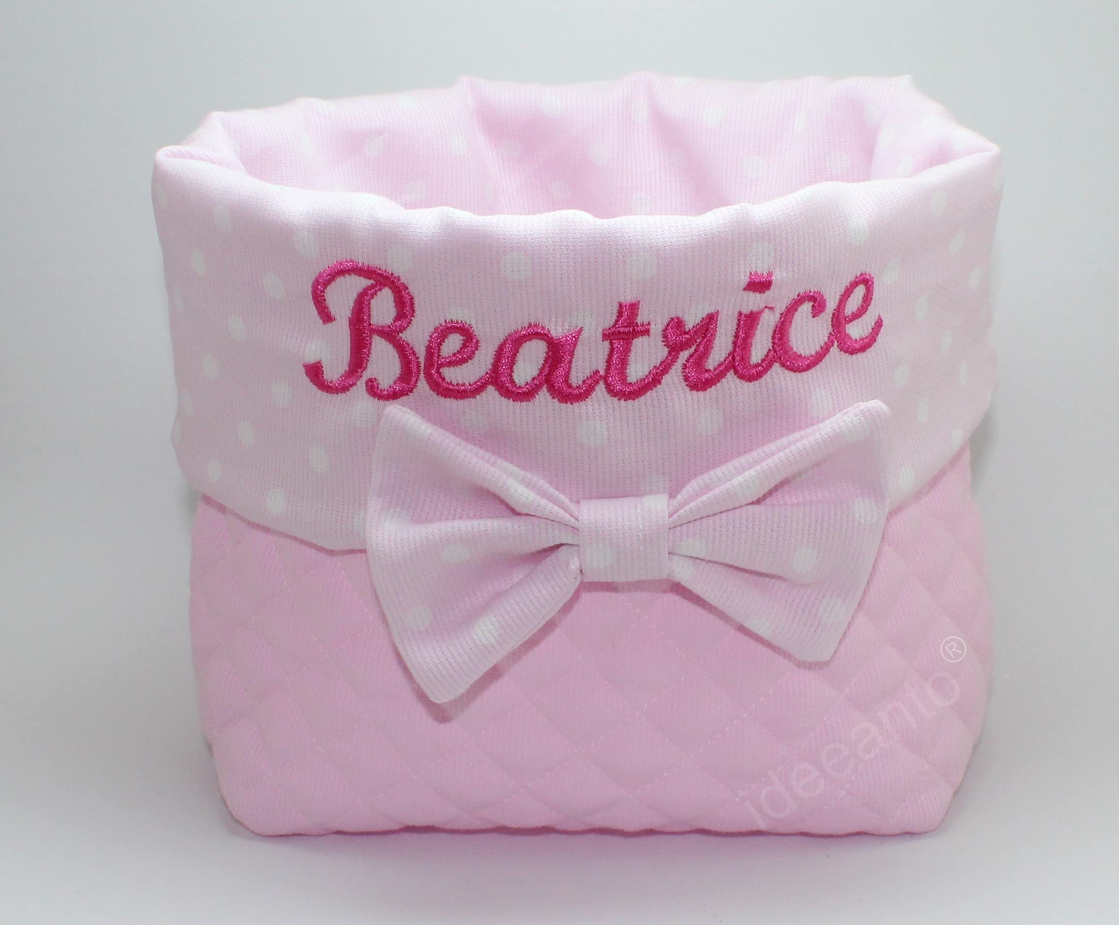 Cesto Nascita Porta prodotti porta oggetti neonato personalizzato con il nome ricamato del tuo bambino/a Made in Italy
