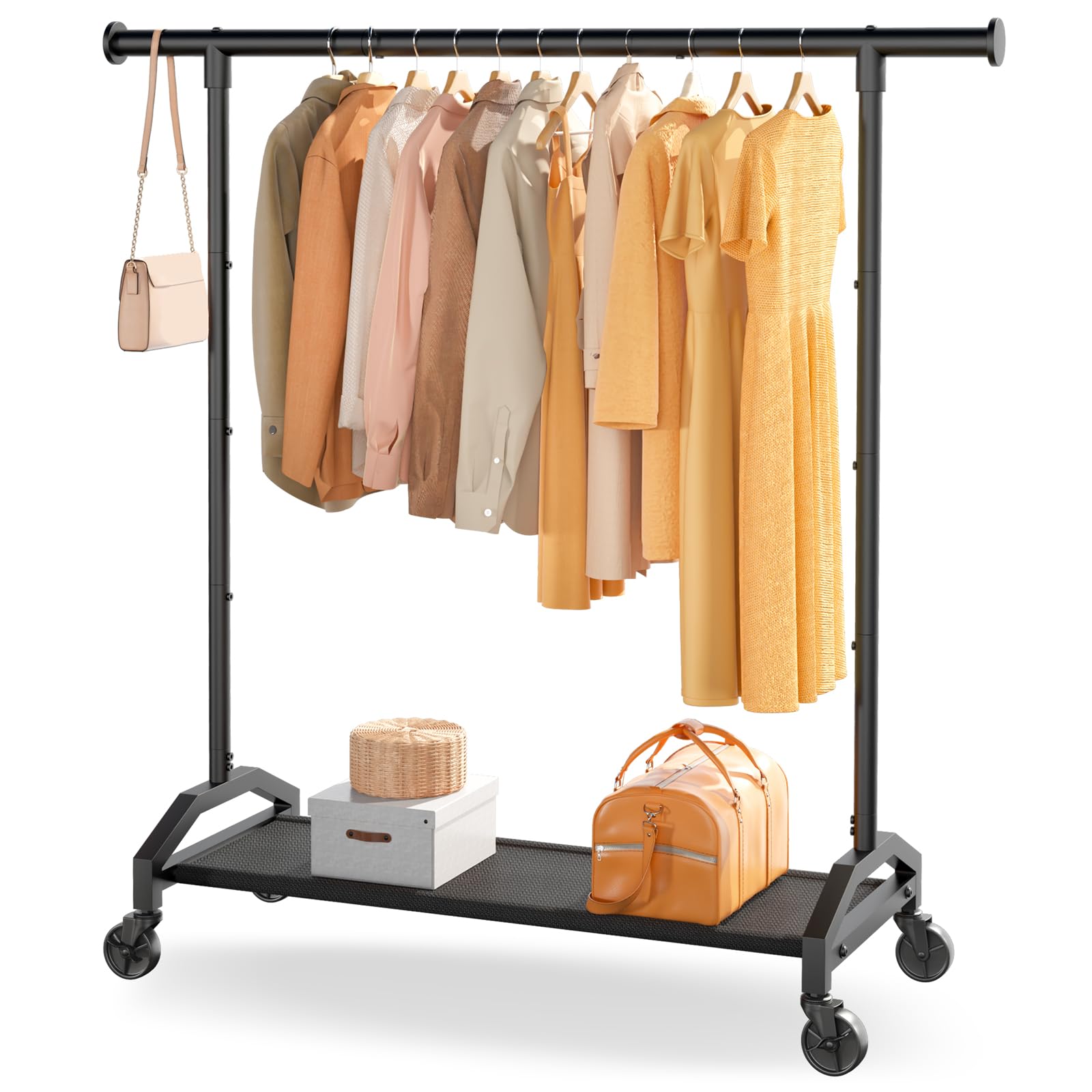 Wiracks Perchero para colgar ropa resistente, color negro