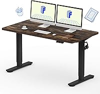 Vista 46 de Flexispot - Escritorio eléctrico de pie, soporte para computadora para oficina en casa, mesa de trabajo de altura ajustable Arce