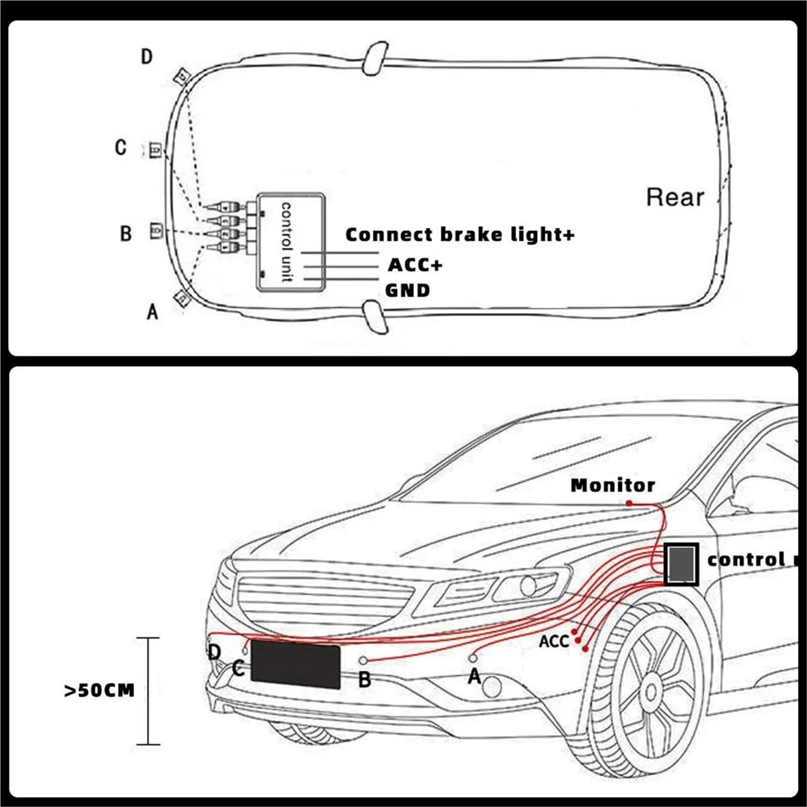Radar Reserva Kit Sensor Aparcamiento Delantero Prefijo Automático Parktronic Sistemas Asistencia Para Vehículos Alarma Zumbador Volumen Sensores Coche(Black)