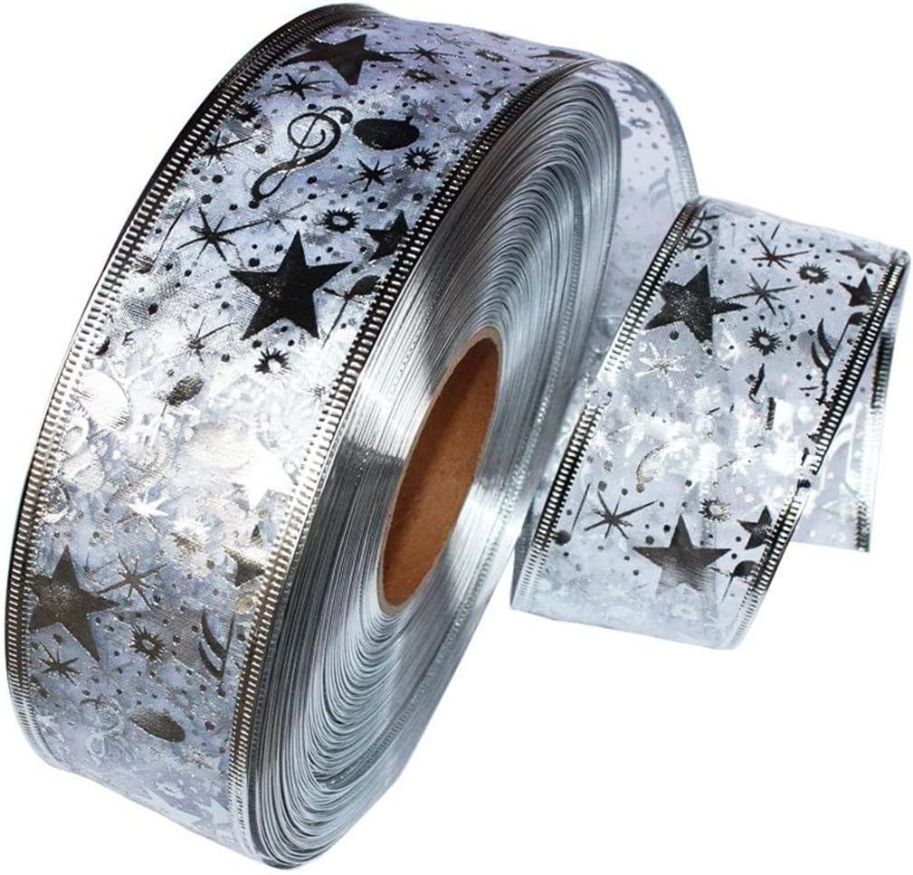 5CM 2M Christmas Ribbon DIY Gift Box Bow Decorations Christmas Tree Decoration Christmas Ornament (Color : D Size : 5cm) (B 5cm)