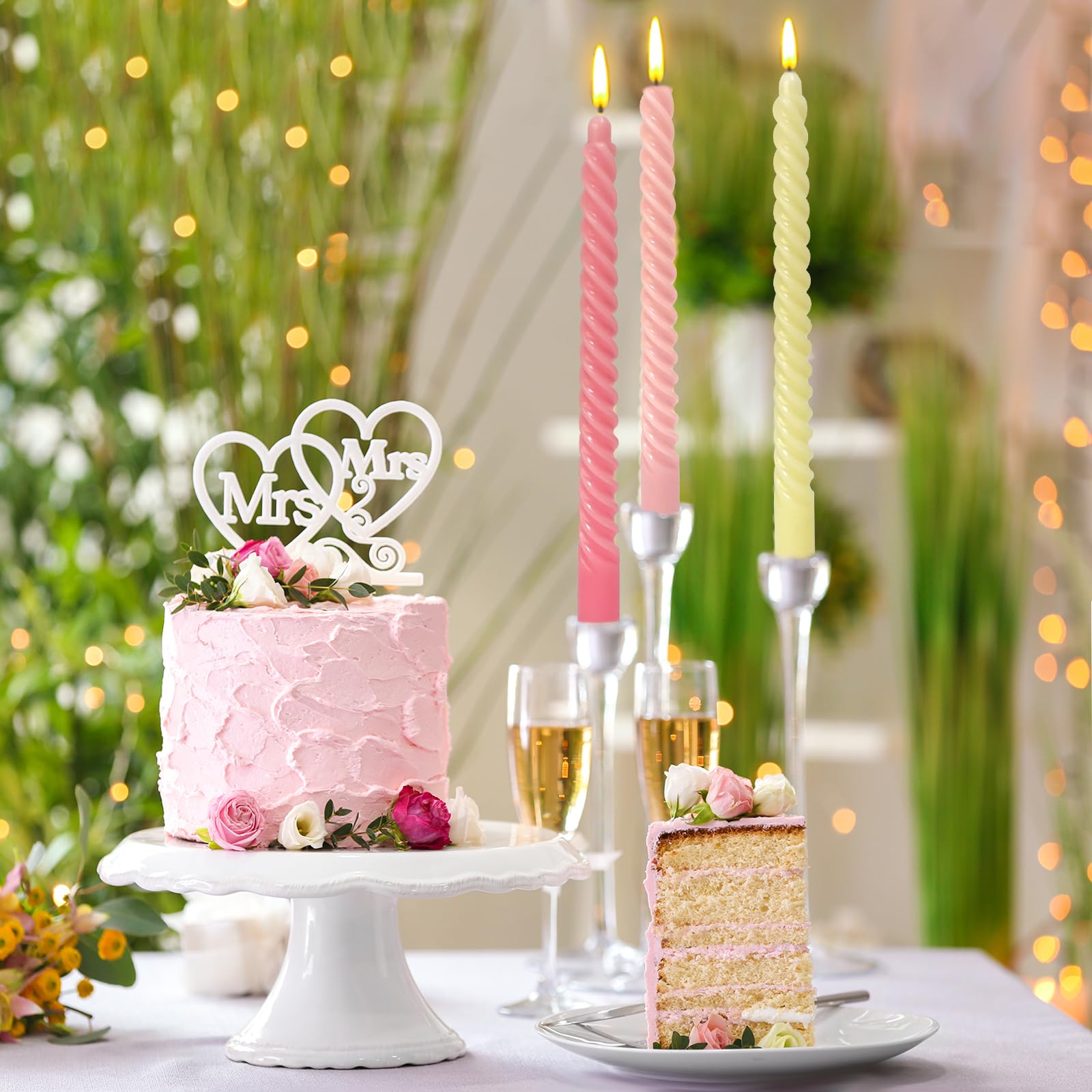 10 Inch Spiral Taper Candles for Home Decoration, 4 Pack Candy Series Candlesticks for Dinner Party Holiday Birthday Celebration, Dripless and Smokeless
