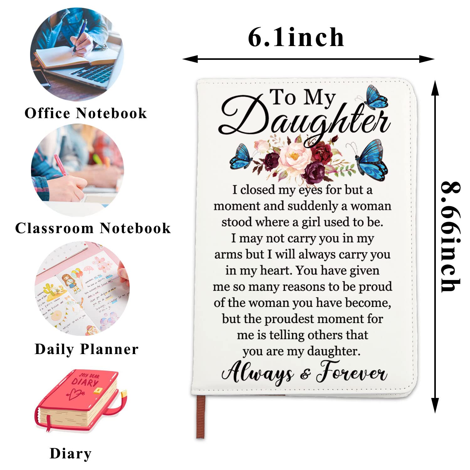 PLITI To My Daughter Inspirational Journal Notebook From Mom Dad Daughter Graduation Gift Proud Of Daughter Gift (To My Daughter closed JNU) - Image 2