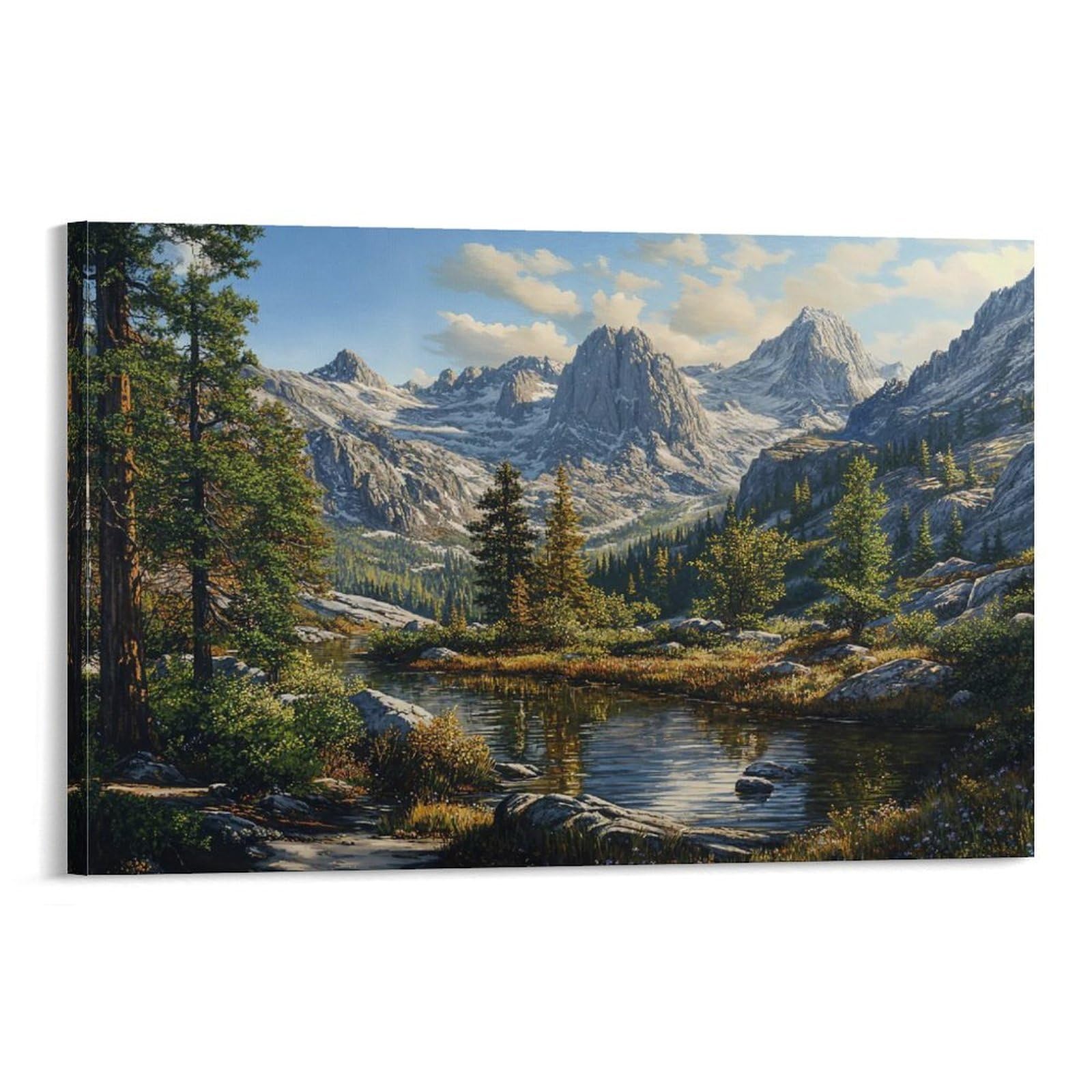 CPLVKWRQJ Snow Mountain Individual Majestic Mountain Lake Landscape Wall Art Decor - Kitchen Canvas Wall Decor Removable Multi-Purpose Focal Point 16x24inch(40x60cm)