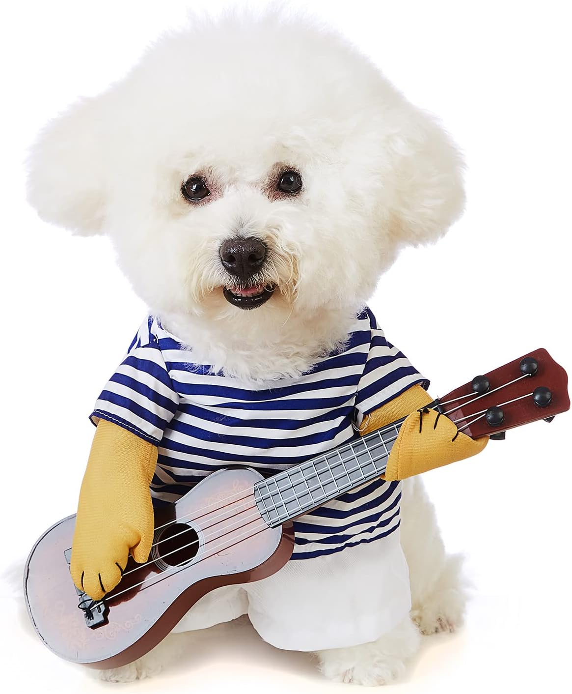 ImpoosyHalloween Dog Costume Funny Pet Guitar Clothes Cosplay Party Apparel Outfits for Small and Medium Dogs Guitar Clothing (XL,Neck:13-15)