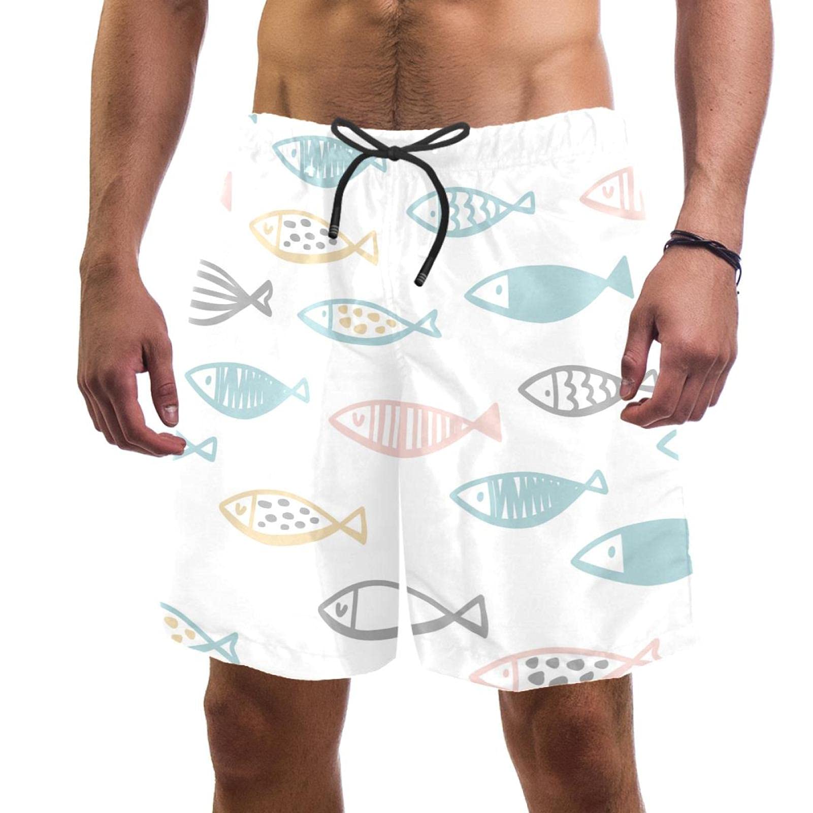 Short de bain pour homme léger imprimé multicolore en taille S confortable - 6