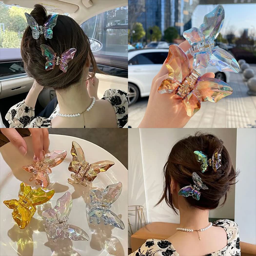 Pince à cheveux papillon, lot de 5 pinces crabe élégantes et mignonnes, pince à mâchoire pour cheveux, forte tenue, maintien sûr au quotidien, pour coiffures variées