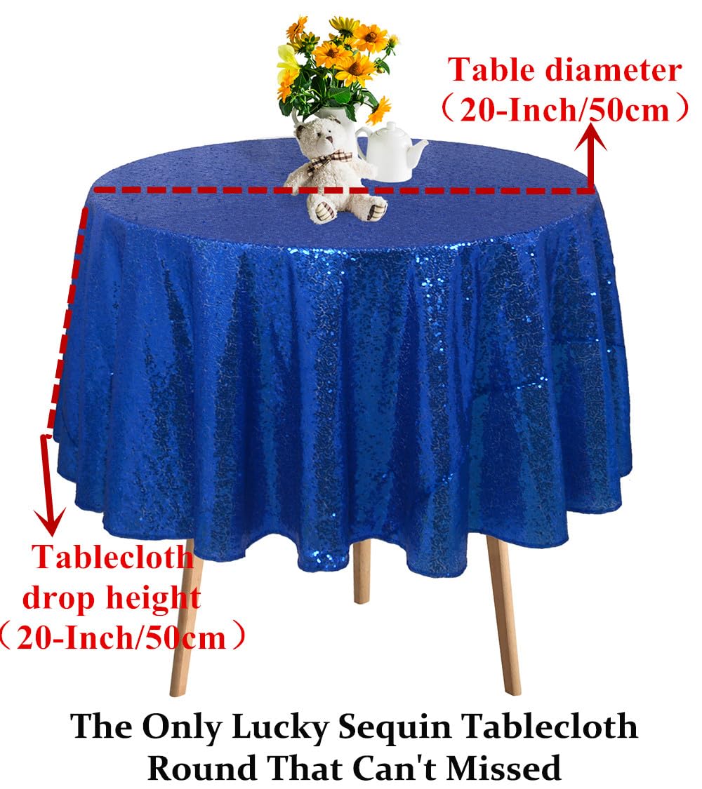 Glitzernde Blaue Pailletten-Tischdecke | 274 X 137 Cm | Für Hochzeit, Party & Feiern | Innen & Außen