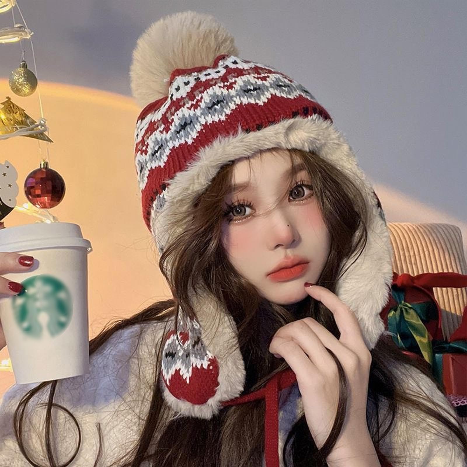 Bonnet Russe, Chapka d'hiver Bonnets de Trappeur Femme, Ushanka Bonnet Cache Oreille Femme, Chapeau de Trappeur Épaisse, Coupe-Vent Casquette Hiver avec Protège-Oreilles pour Temps Froid