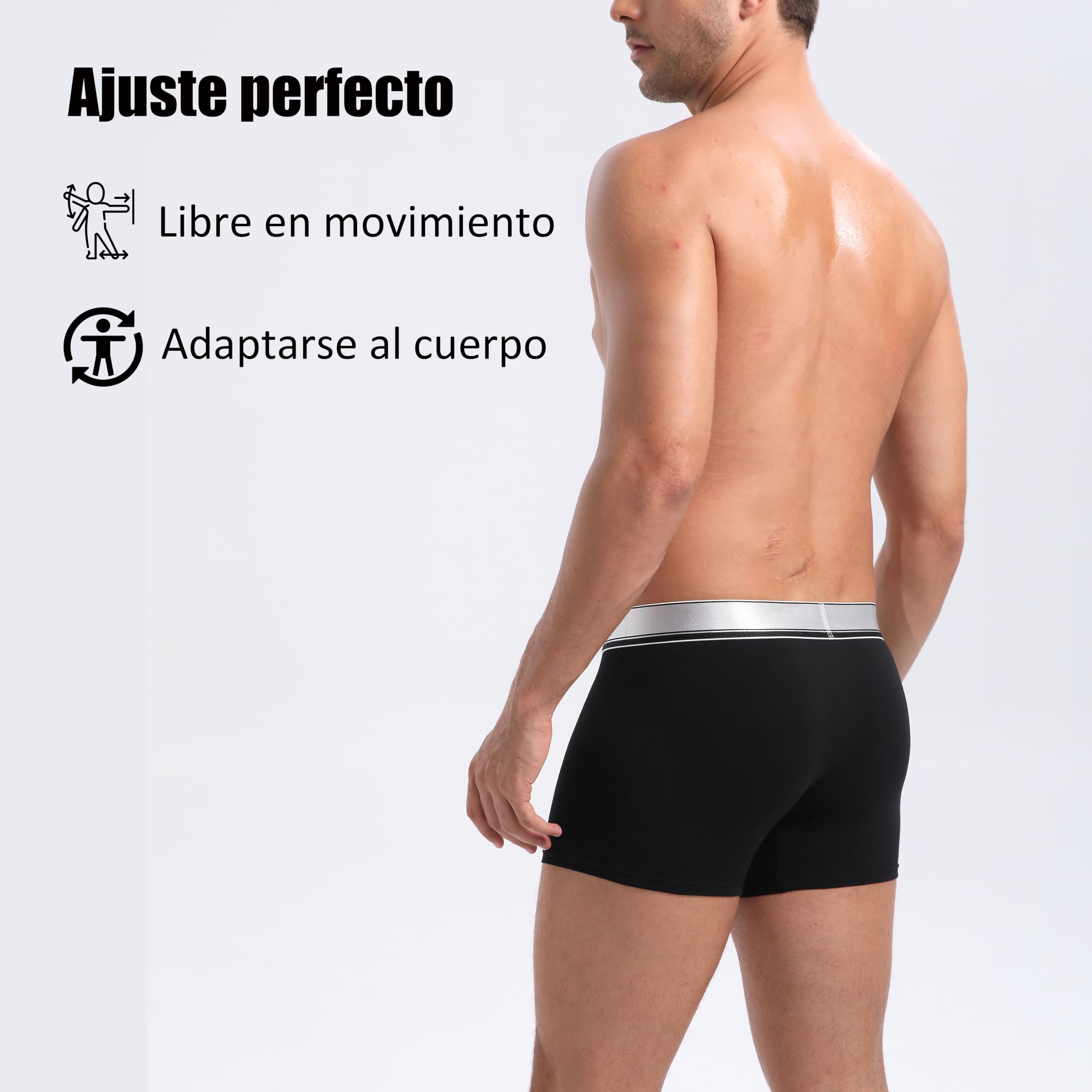 RAYKONG Calzoncillos bóxer para Hombre de 95% algodón Pack de 6 Ropa Interior cómodo Transpirable (Color Variado)