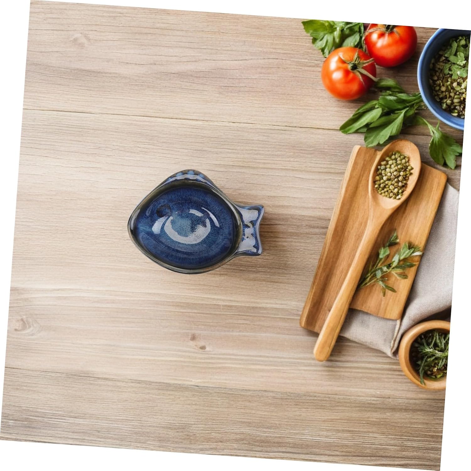 Ceramic Dipping Bowl Fish Shape Porcelain Side Dish Bowls Small for Seasoning Sushi Snack Vinegar Dishwasher Safe