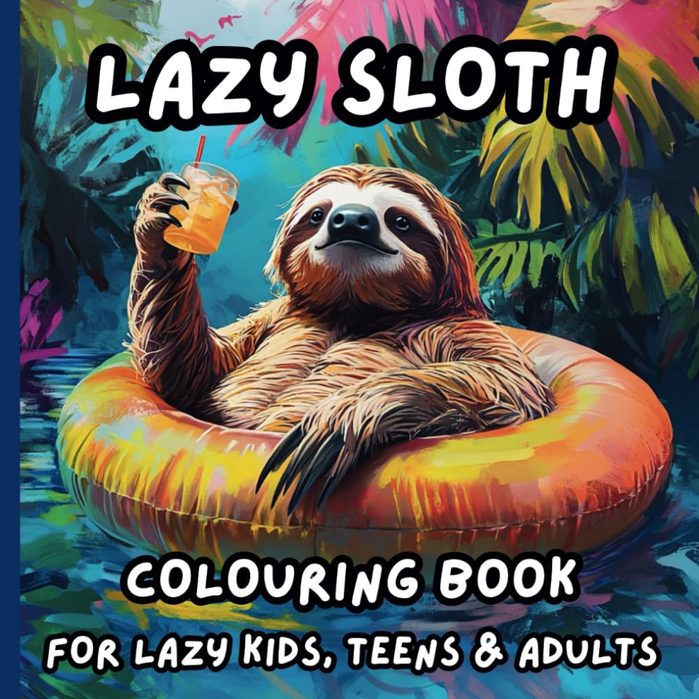 Lazy Sloth Colouring Book: For Lazy Kids, Teens & Adults. Featuring Lazy Sloths Gaming, Sleeping and Chilling!