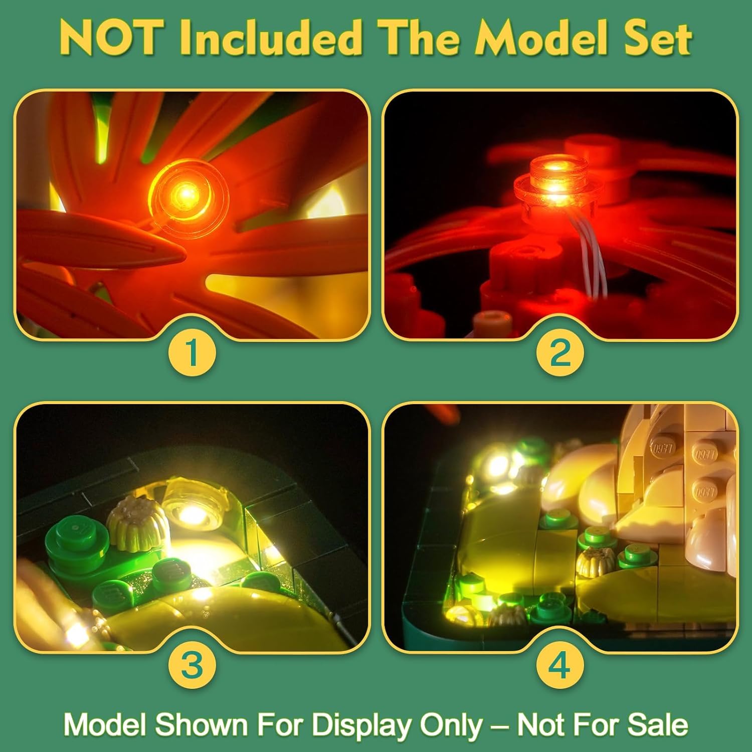 LocoLee Customized Lighting for Lego 10348 Japanese Red Maple Bonsai Tree - No Model Only Lights, LED Lighting Accessories Compatible with Japanese red Maple Bonsai Tree LEGO