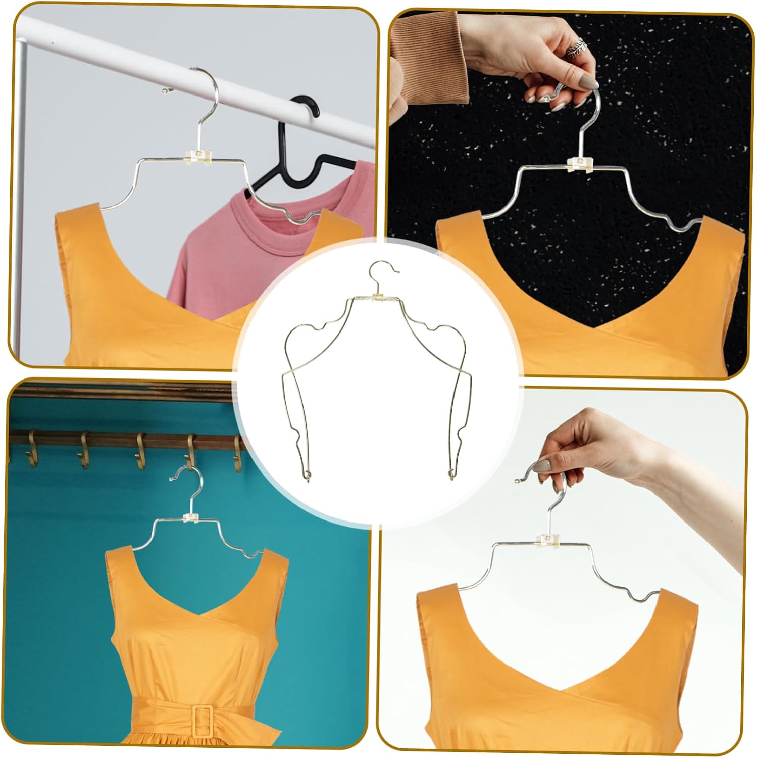 Hemobllo Metal Wire Body Shape Swimwear Hanger Foldable Display Rack for Bikinis and Swimsuits Space Saving Organizer for Neat Drying and Store Decoration