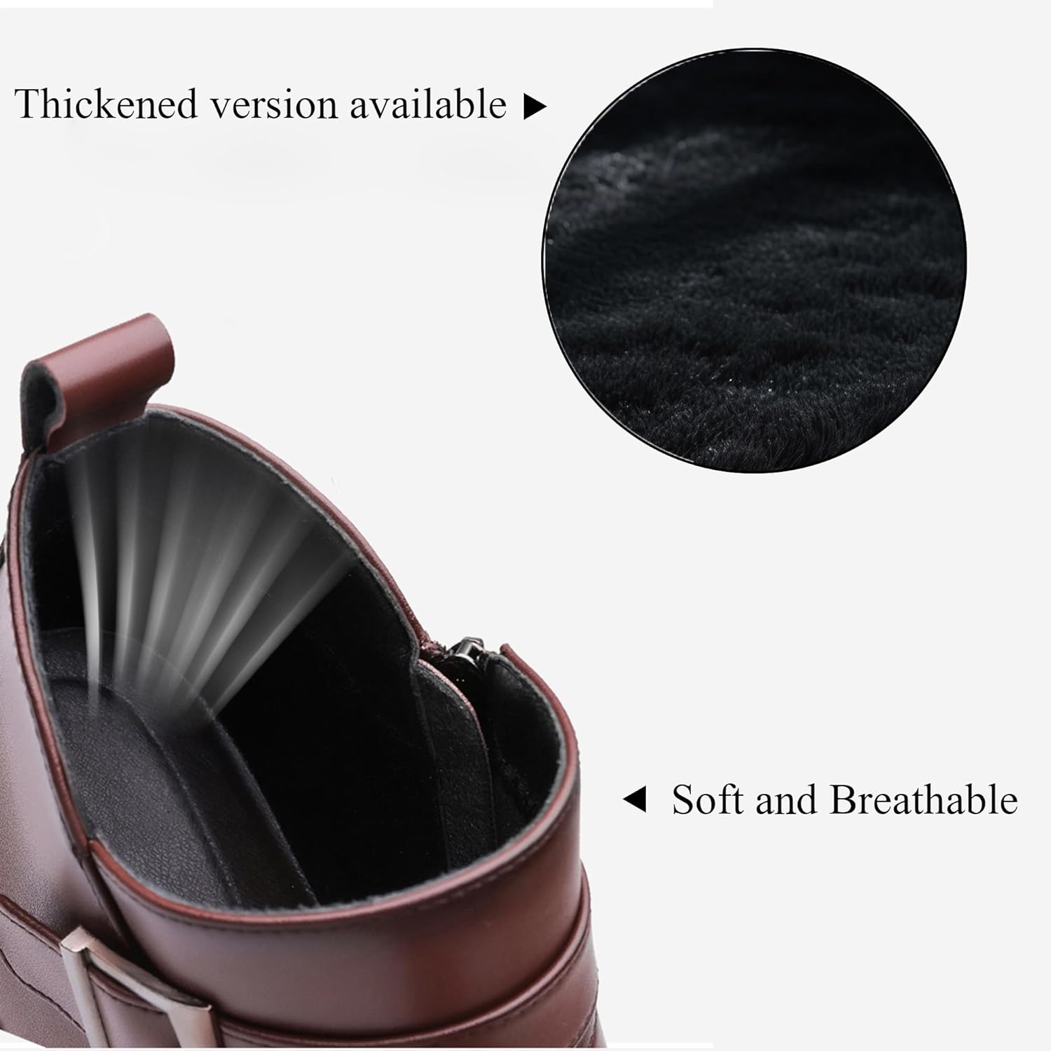 Men's Leather Low Heel Dress Chelsea Ankle Boots Fashion Side Zipper Comfort Cap Toe Non-Slip Block Heel Winter Warm Boots Formal Business Wedding Evening Monk Strap Chukka Boots