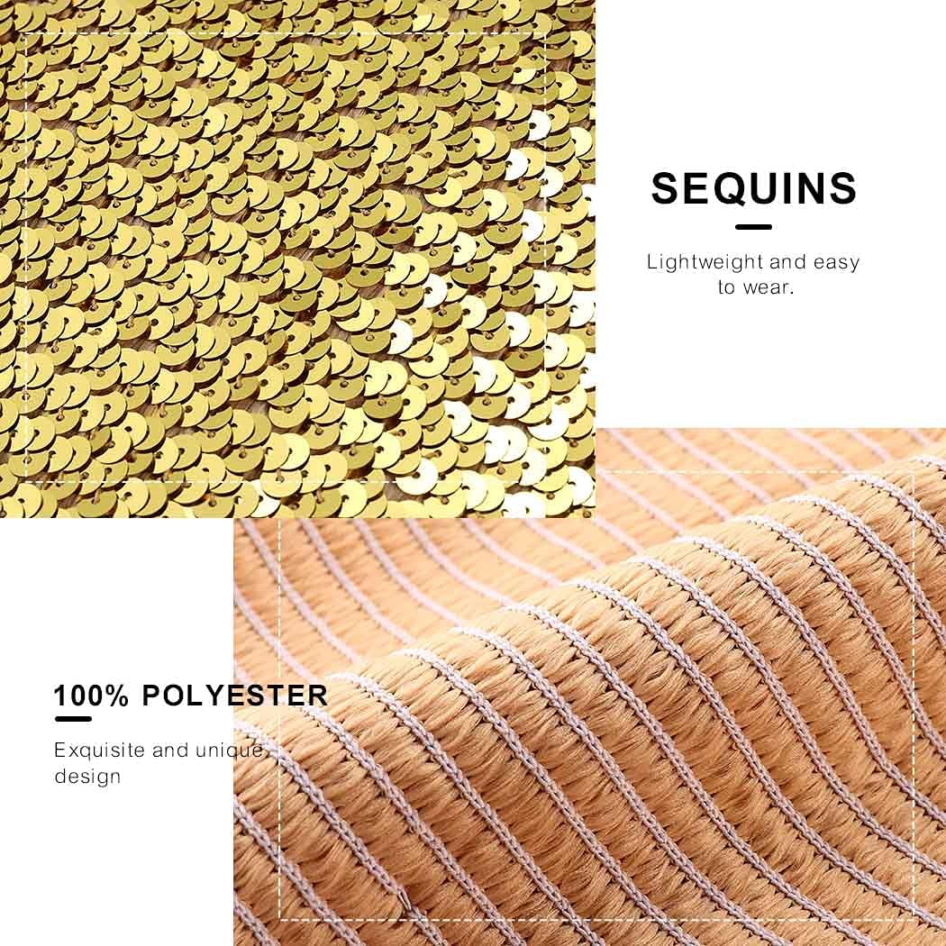 Kakaco Sparkly Strapless Crop Top Glitter Sequin Tube Top Party Clubwear Top for Women and Girls - Image 5