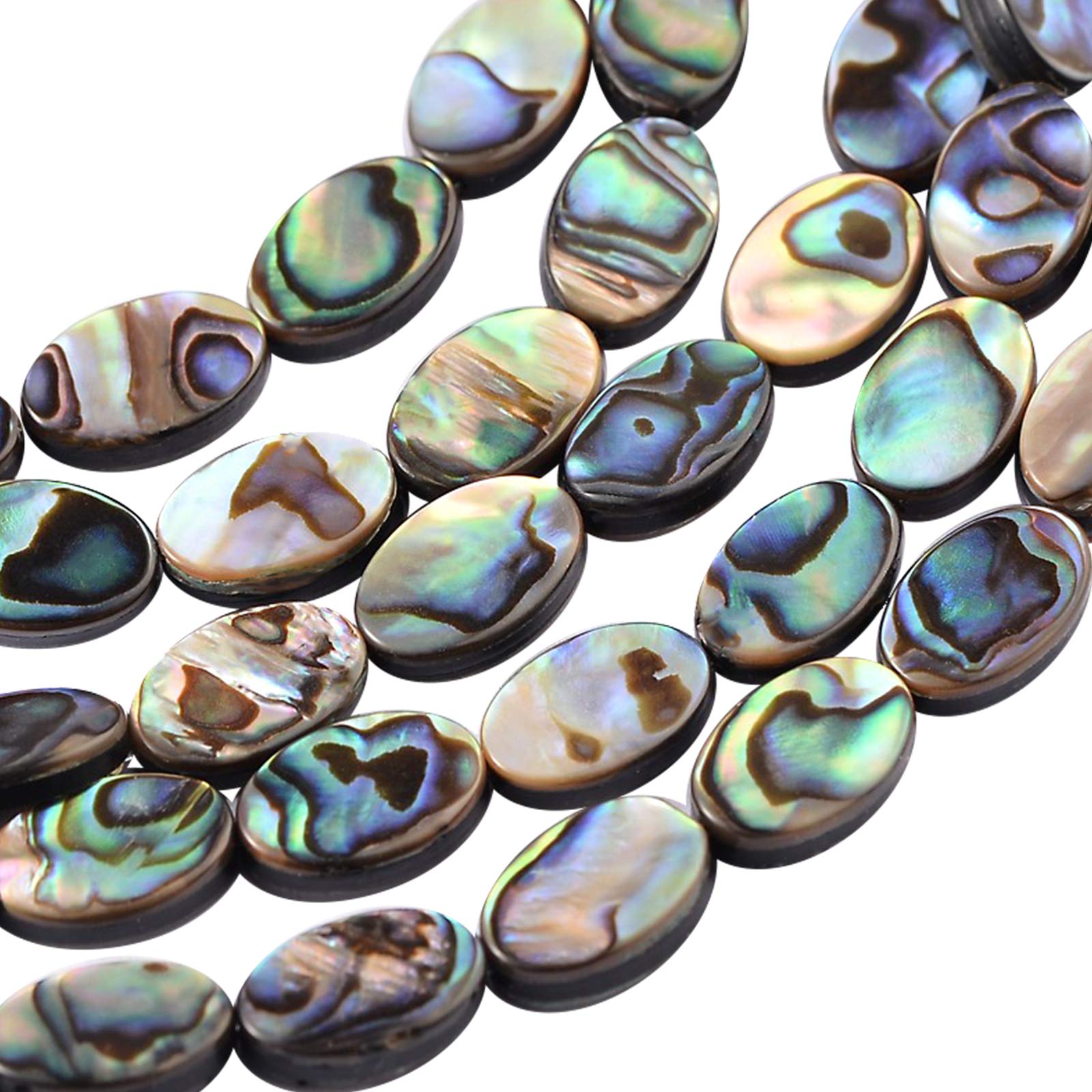 BENECREAT 30 PCS Perline Di Conchiglia Abalone Naturale, Perline Ovali Di Conchiglia Abalone 10x6x3 Mm, Per Gioielli, Creazione Di Gioielli Estivi, Foro: 0,5mm