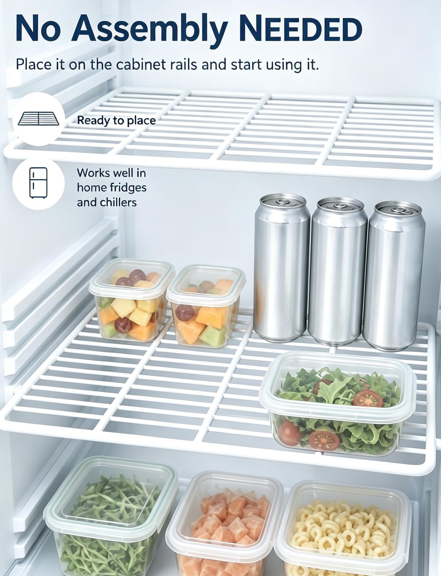 Estante Nevera, Bandeja Congelador, Organizador Cocina