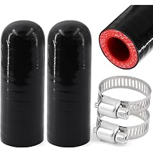 2PCS ID 1/2 inch13mm Silicone Coolant Hose Cap Vacuum End Plug and Clamp