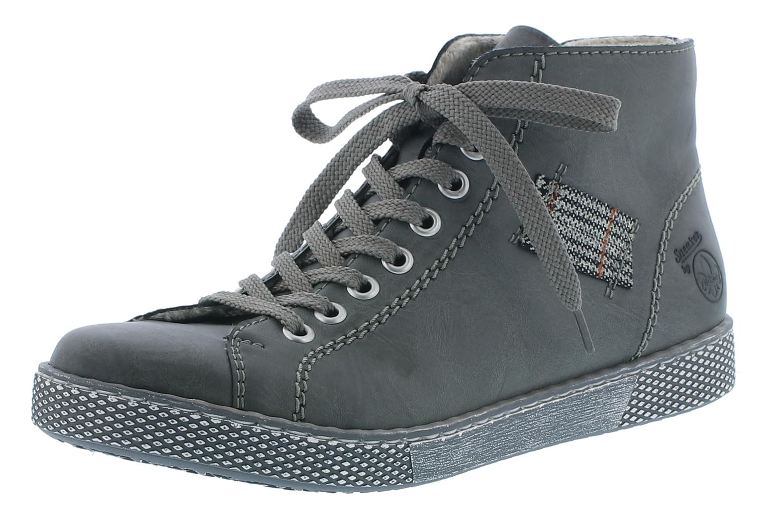 Rieker Women's ankle boots, women's lace-up boots, loose insole, gray, 7.5 UK