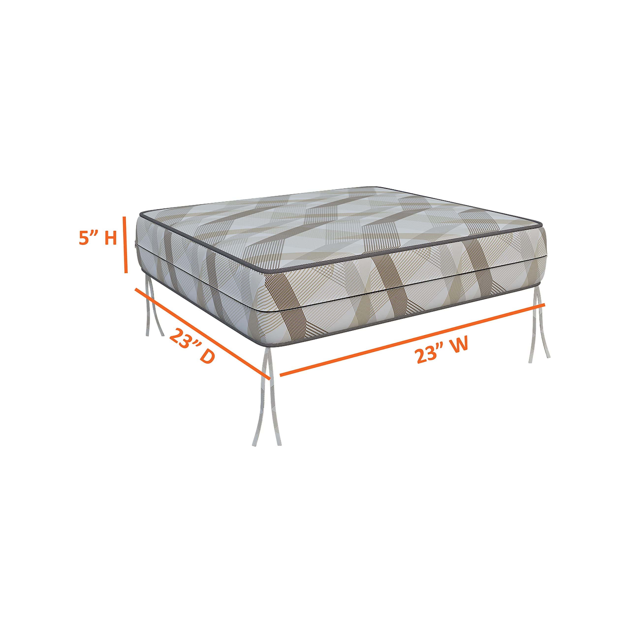 Covers & All Kwadratowa poszewka na poduszkę zestaw 2 600 D pokrowiec na fotel patio wodoodporny wysoce trwały materiał poliestrowy z zamkami błyskawicznymi (tylko pokrowiec) (13 cm wys. x 60 cm szer. x 68 cm głęb, wzór 05)