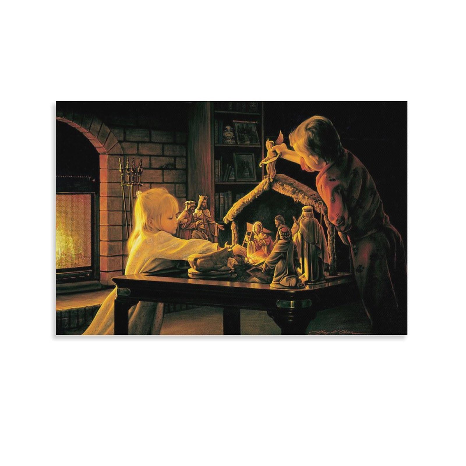Greg Olsen Print Jesus Painting S of Christmas Wall Art Picture Painting Poster Canvas Print Posters Artworks Room Decor 08x12inch(20x30cm)
