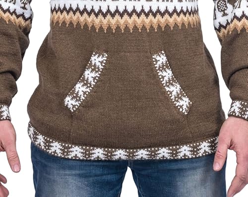 Gamboa Mens Sweater Sweaters For Men Alpaca Sweater Mens Cardigan Mens Hoodie Cool Hoodies Wool Sweater Brown #TOP4