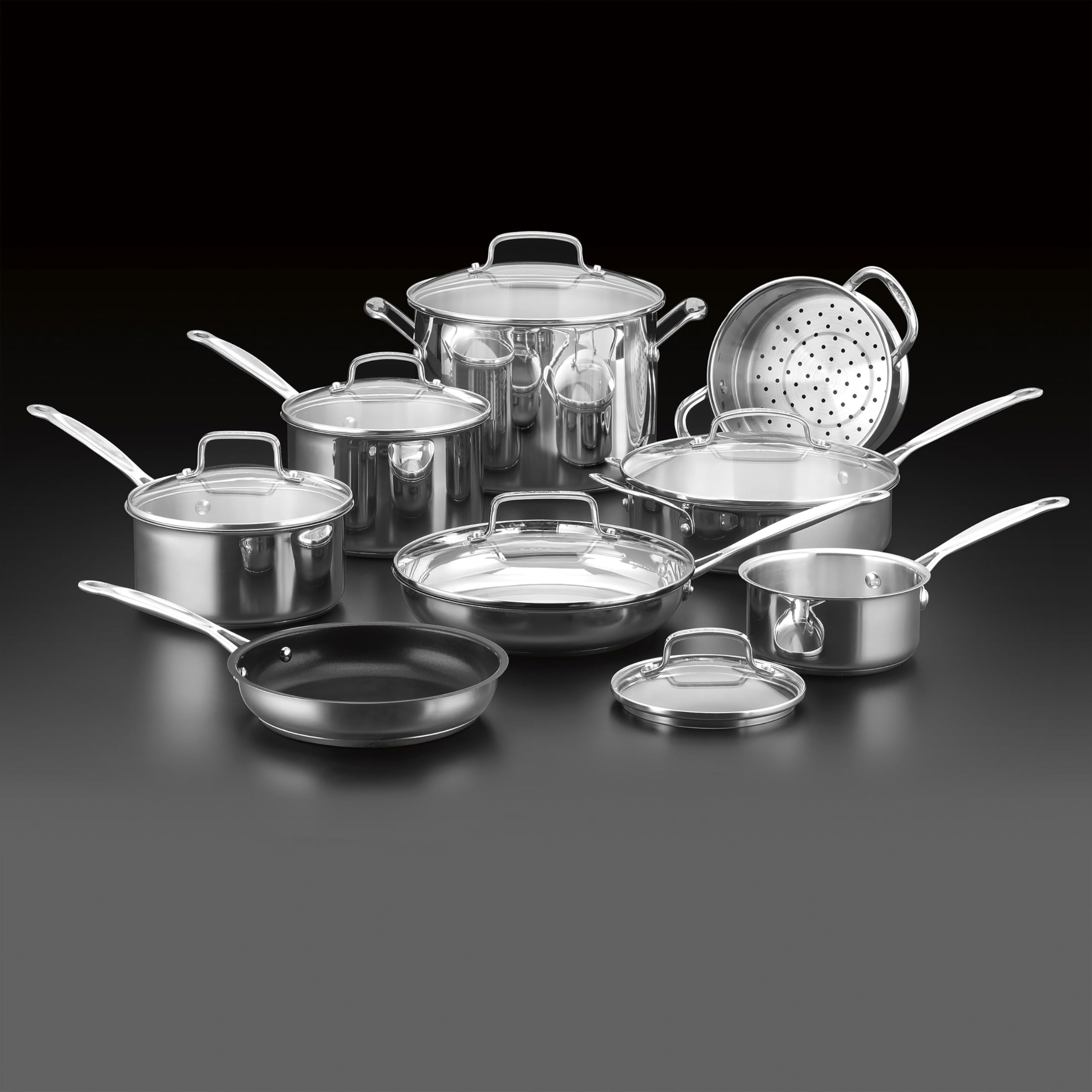 Cuisinart Chef's Classic Stainless Steel Pots and Pans Set, 14 pc, 77C-14 view 2