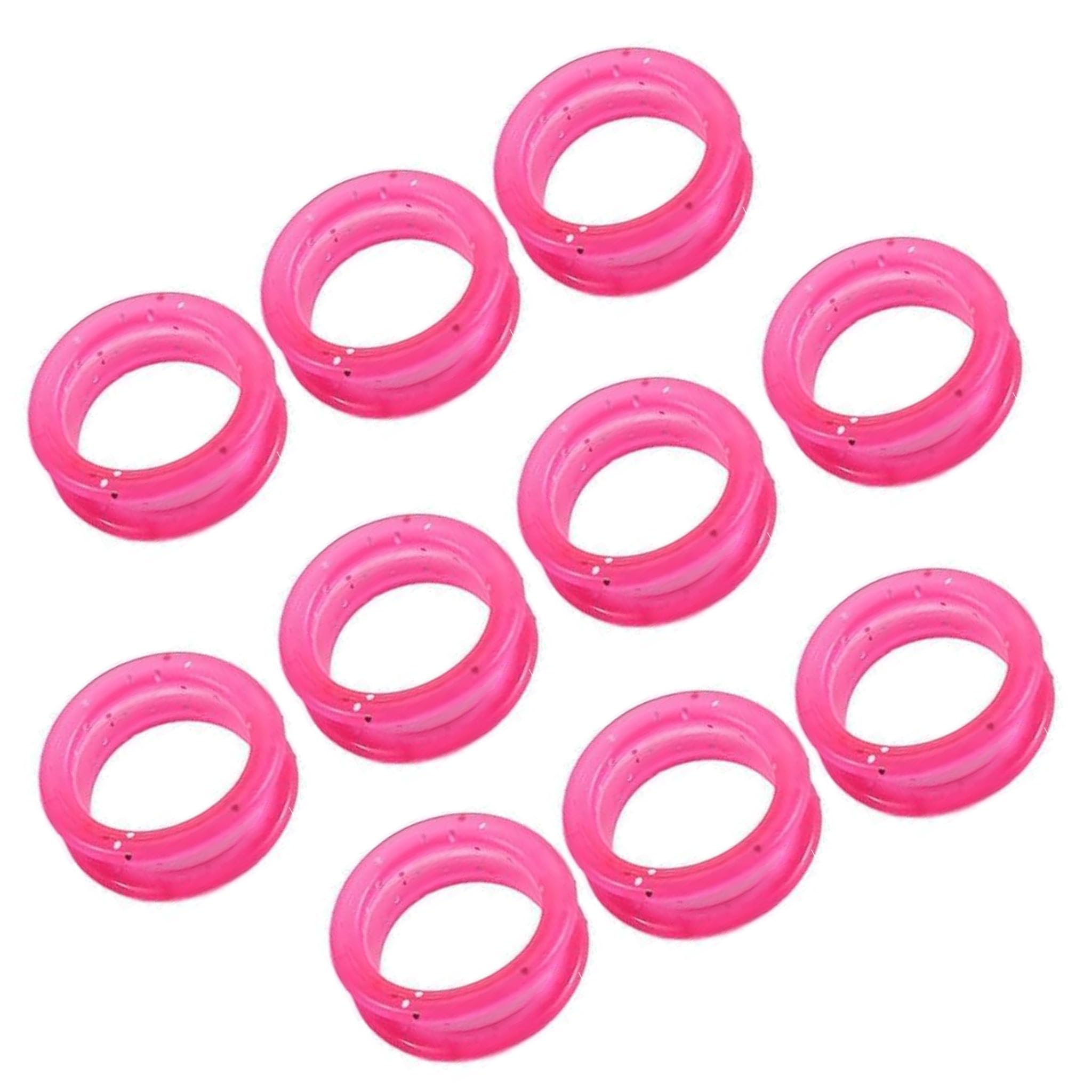 Nlinlin Pink 10Pcs Silicone Scissors Finger Rings Grips Grooming Shear Thumb Inserts Finger Protector Ring For Barber Hair Cutting Scissors Pet Shears Hair Cutting Tools