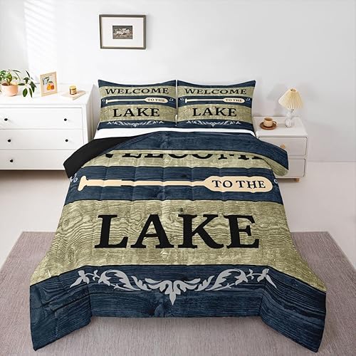 Miniatura 35 de Erosebridal Juego de edredón costero oceánico, juego de edredón de ancla náutica, juego de ropa de cama tamaño individual, juego de ropa de cama con