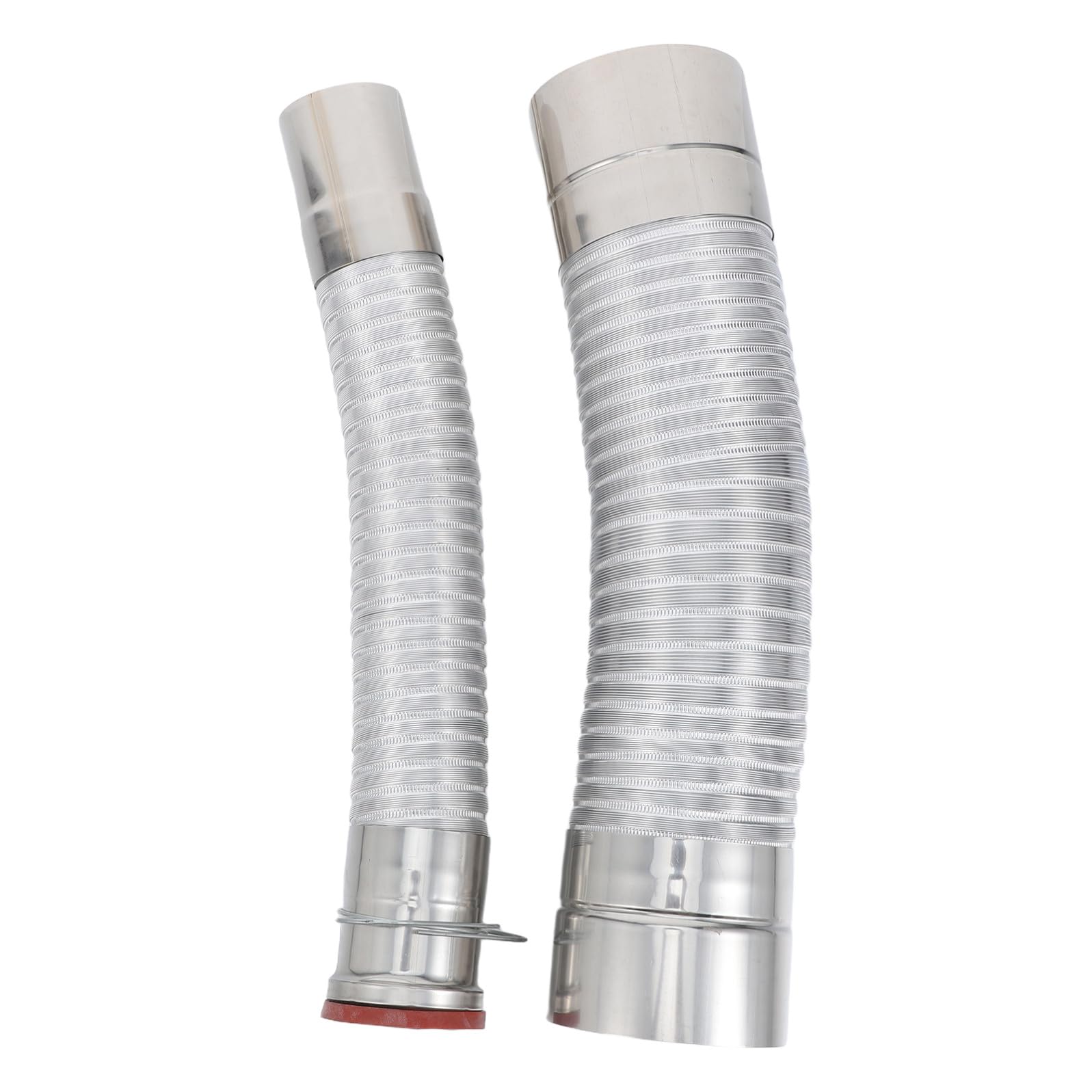 Raccordo a Gomito Flessibile in Alluminio Doppio Strato 40cm per Tubo di Scarico Stufa, Connettore Ermetico Resistente Alte Temperature per Canna Fumaria Interna, Installazione