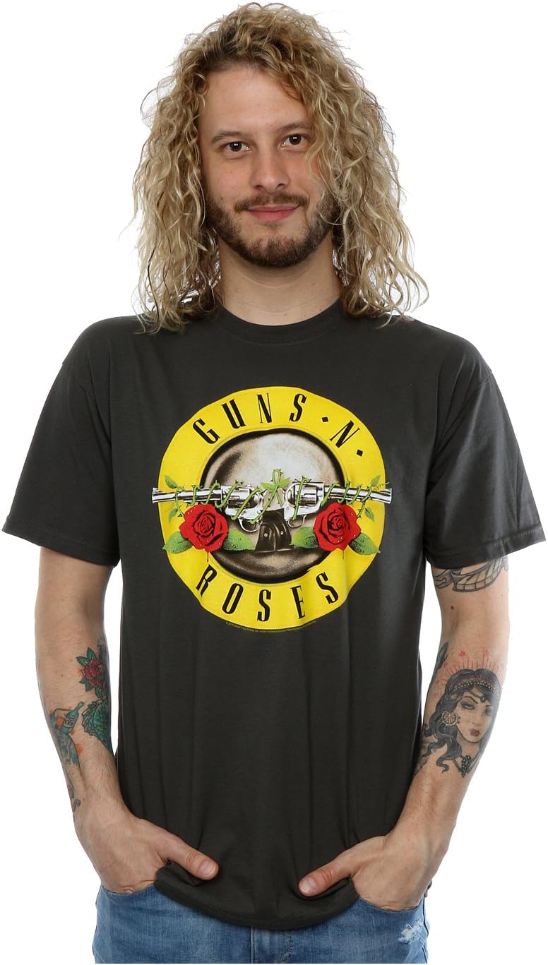 Guns N Roses Men's Bullet Logo T-Shirt Small Light Graphite