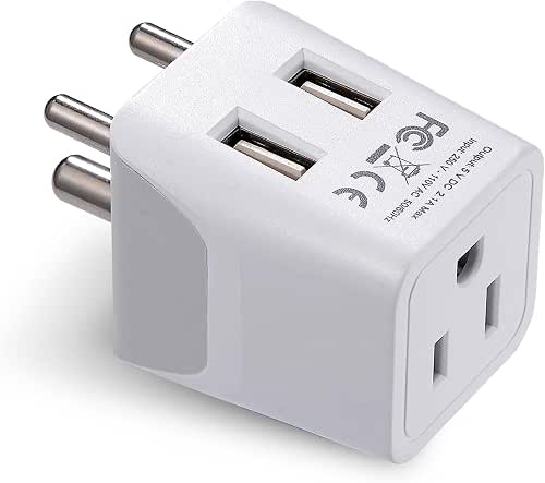 Ceptics India, Nepal, Bangladesh Travel Adapter Plug with USB-A +