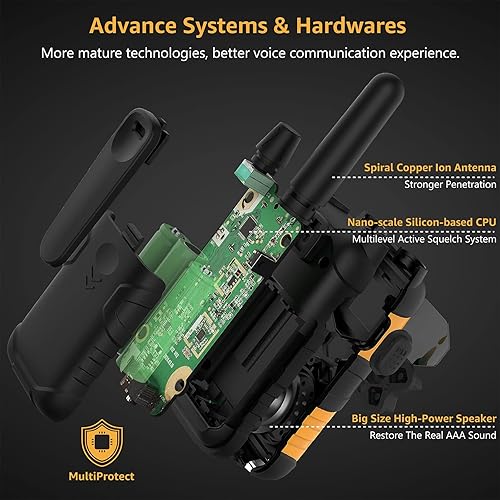 Miniatura 4 de 2 Way Radios Walkie Talkies for Adults Long Range Rechargeable 3 Pack, Multi-purpose NOAA Hiking Camping Accessories with 4500mAh Battery USB